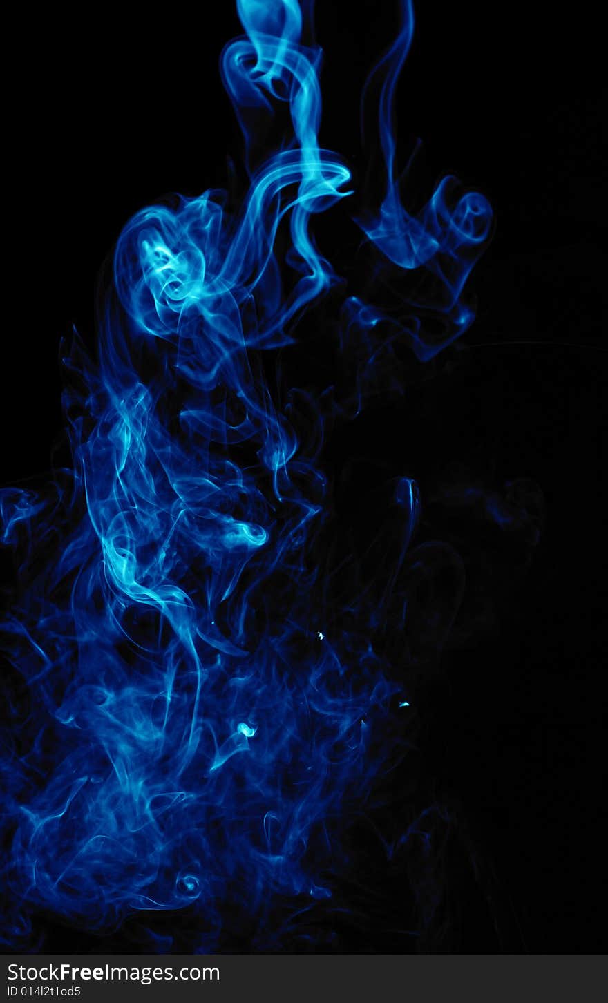 Blue smoke on black background