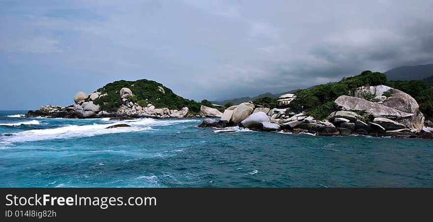 Caribbean rock island