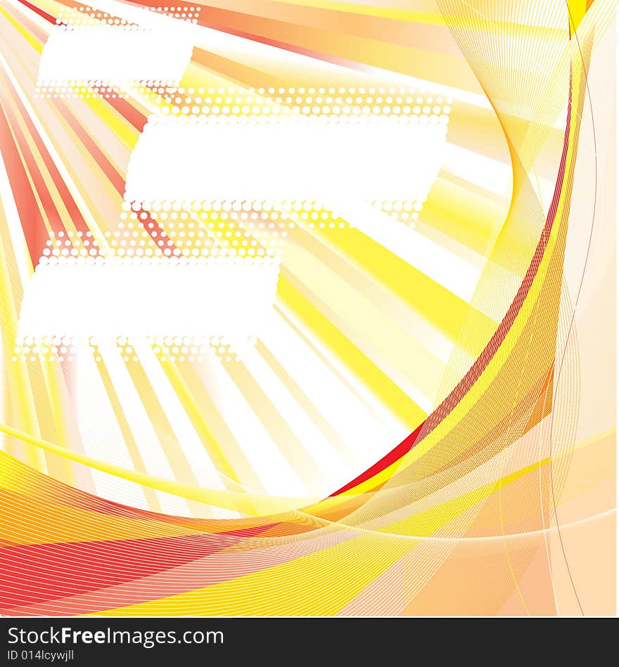 Bright abstract background in yellow and red tone, with panel for text. Bright abstract background in yellow and red tone, with panel for text