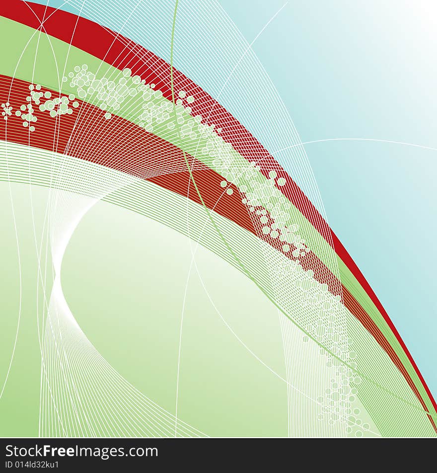 Background with line and balls in red, green and  blue colors. Background with line and balls in red, green and  blue colors