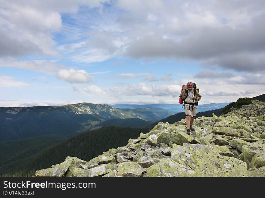 Hiking in the Carpathian mountains