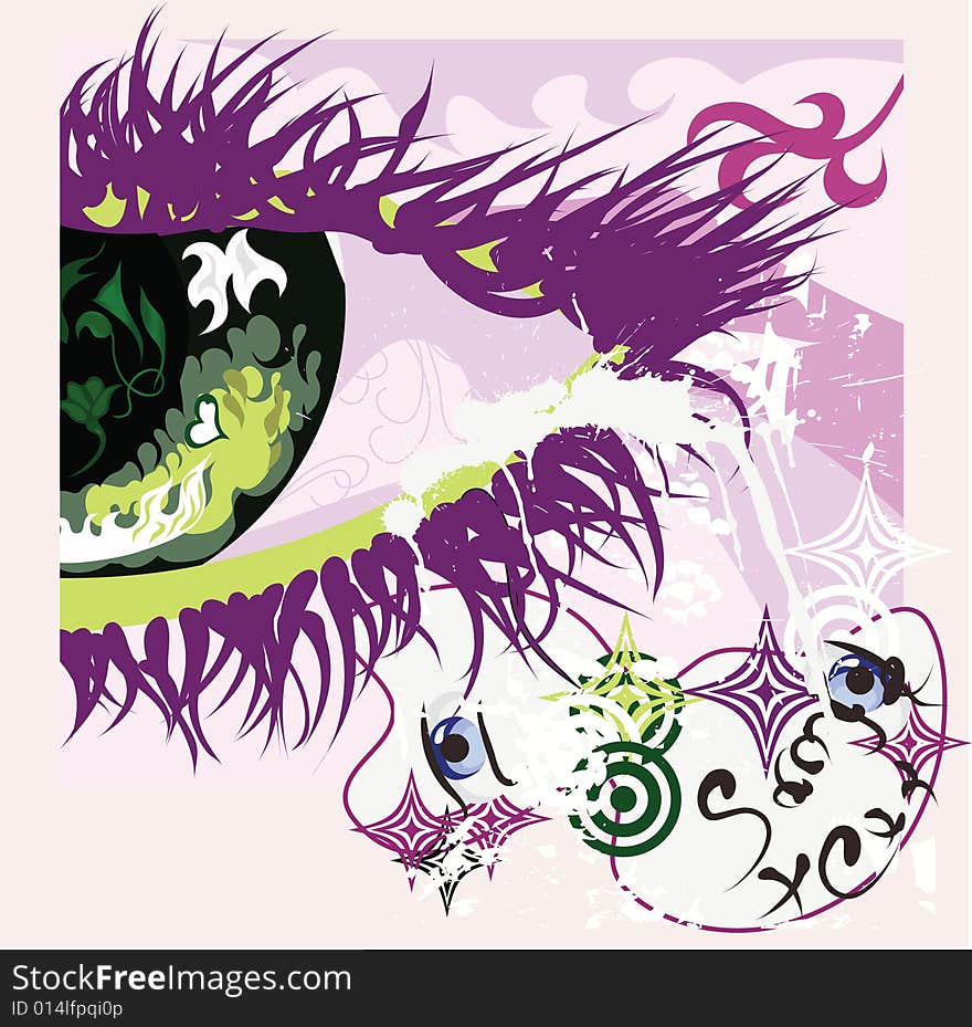 The background in the manner of stylized a fragment of the eye.