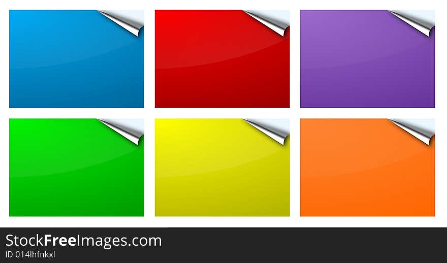 Multi colored icon with folded corners. Multi colored icon with folded corners