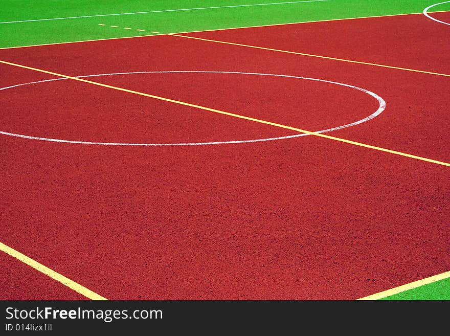 The sports field for basketball. The sports field for basketball