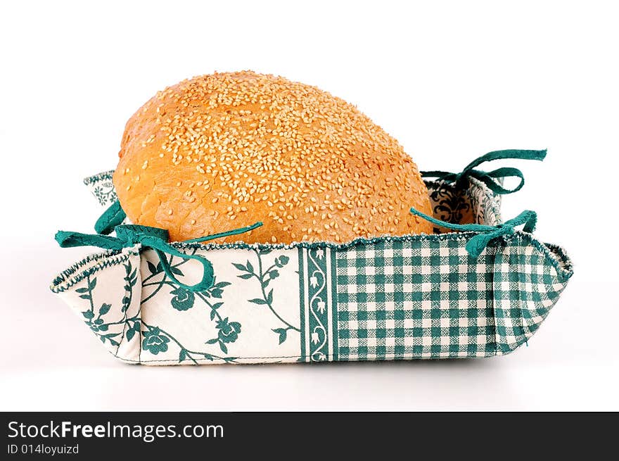 A view with Bread over white background