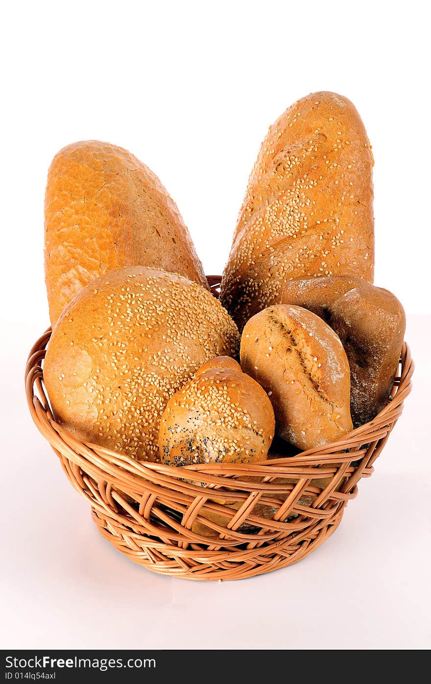 A view with Bread over white background