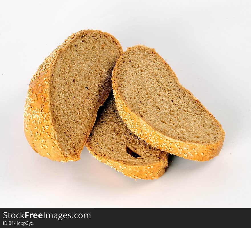 A view with Bread over white background