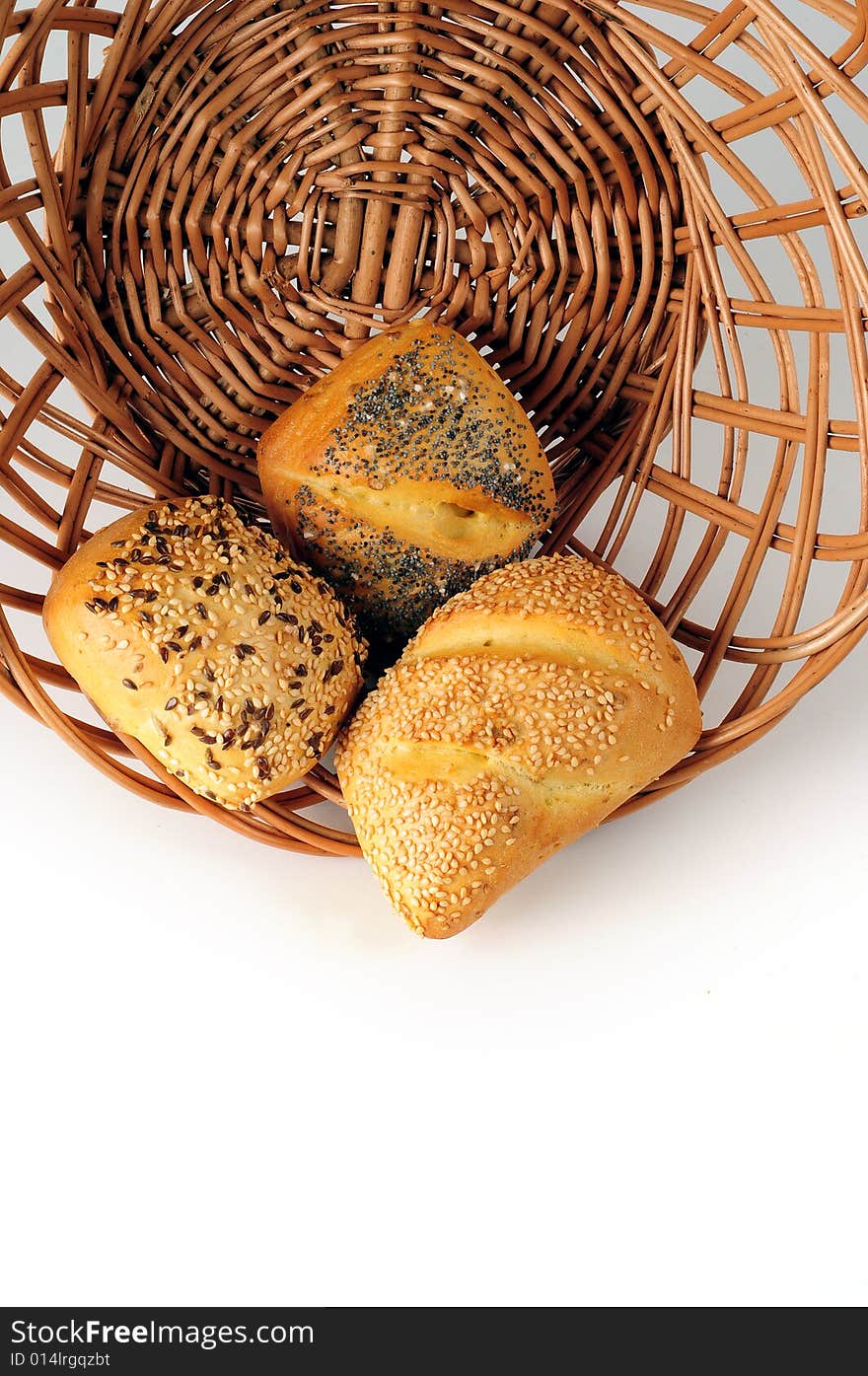 A view with Bread over white background