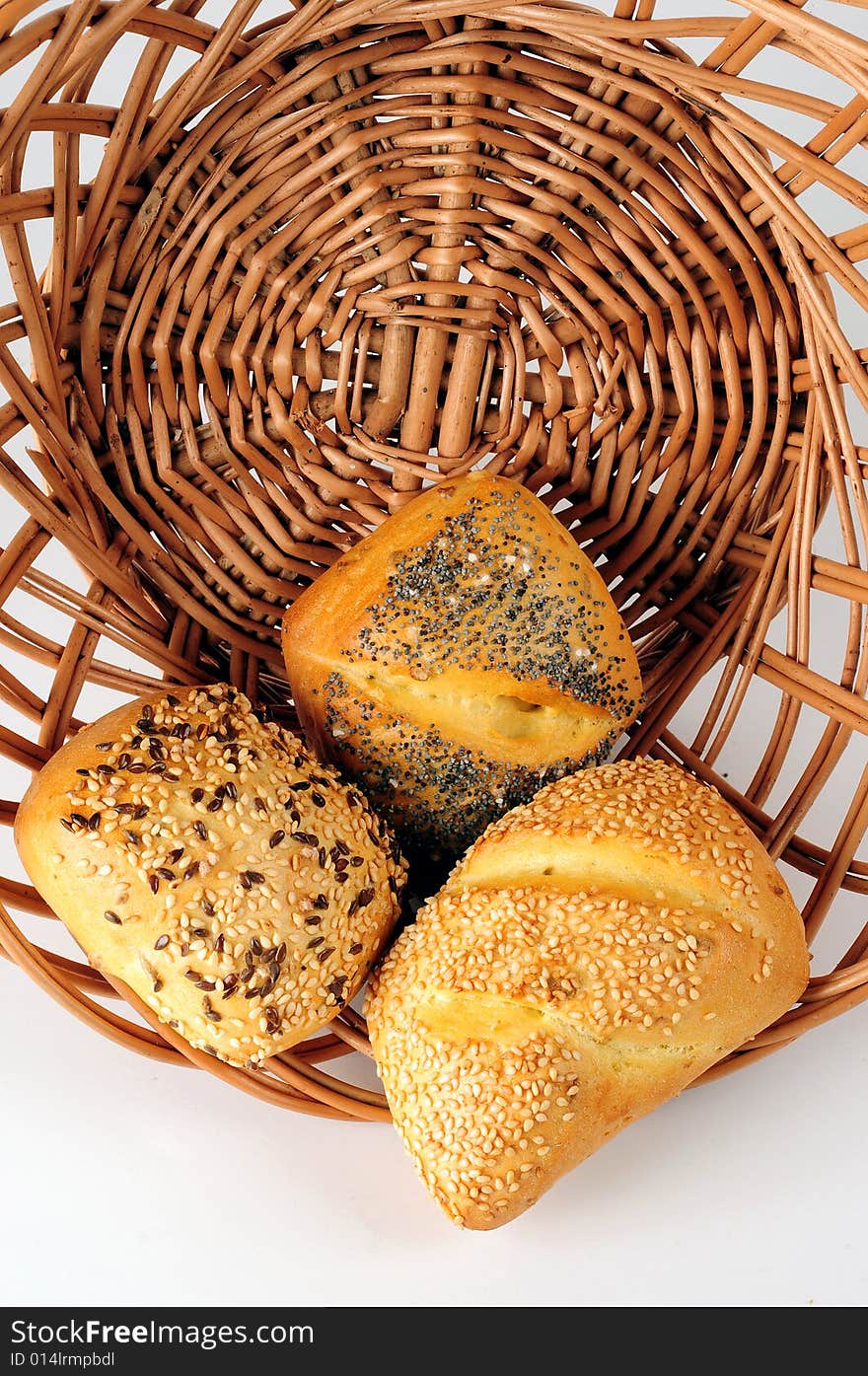 A view with Bread over white background