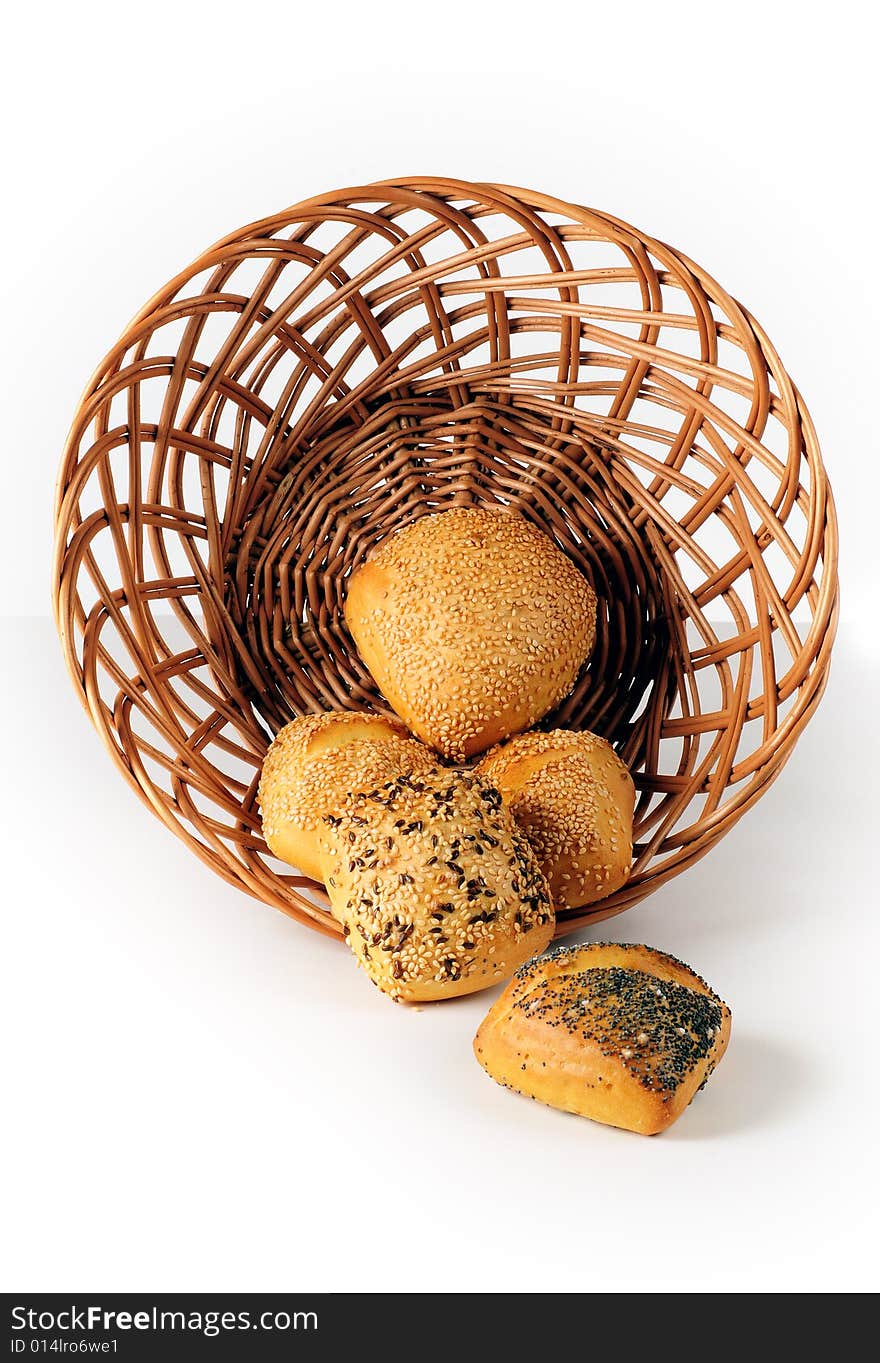 A view with Bread over white background