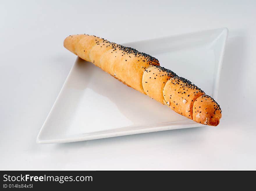 A view with Bread over white background