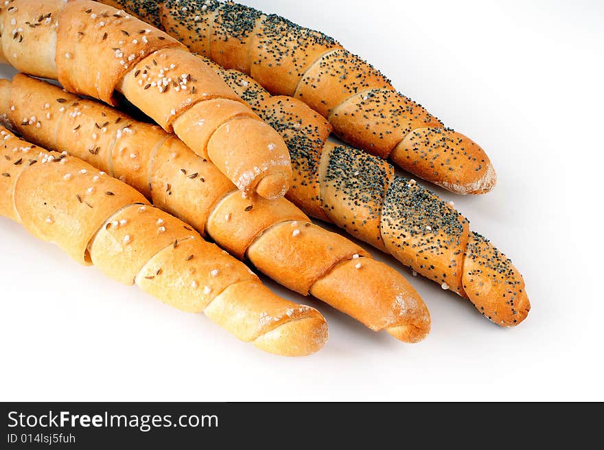 A view with Bread over white background