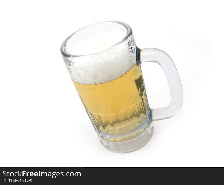 Close up of glass mug with beer. Close up of glass mug with beer