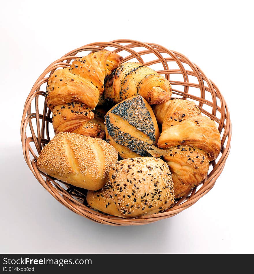 A view with Bread over white background