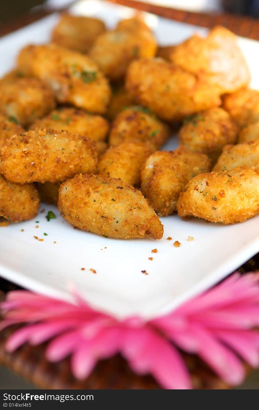 An image of miniature gourmet crab cakes