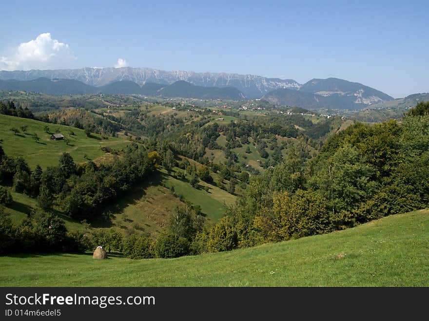 The green hills in Transylvania