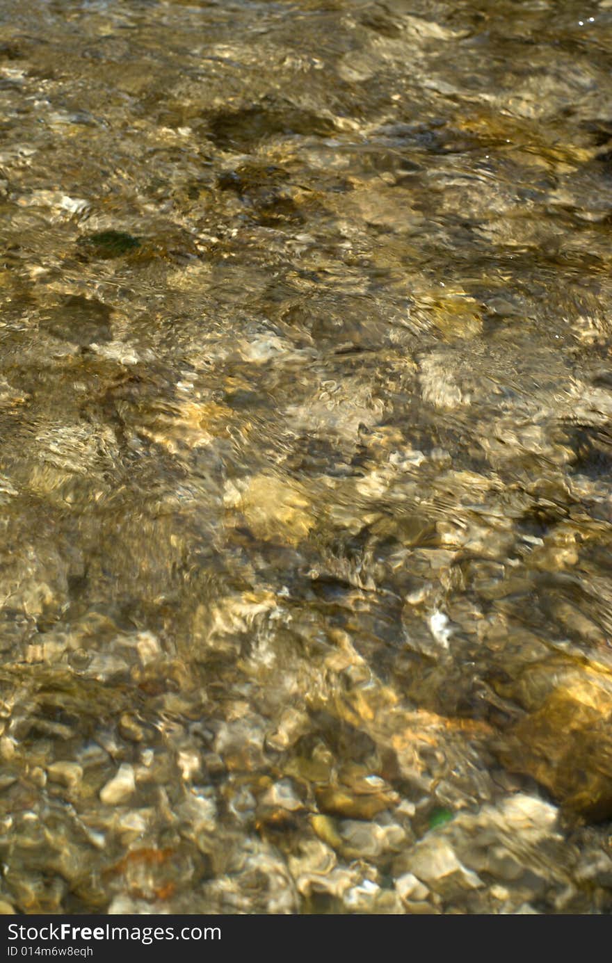 Background made from stones under water