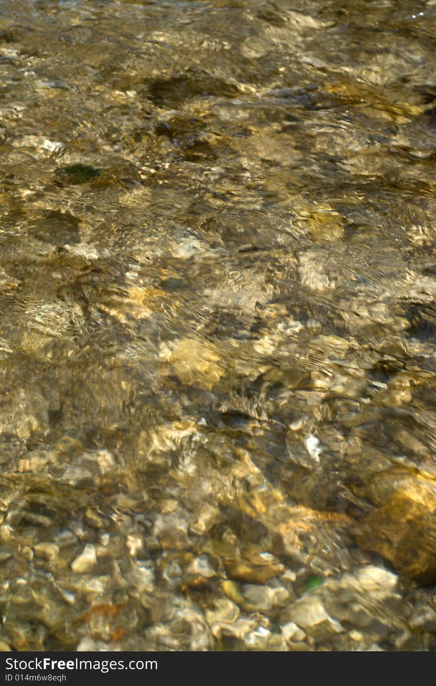 Stones under water