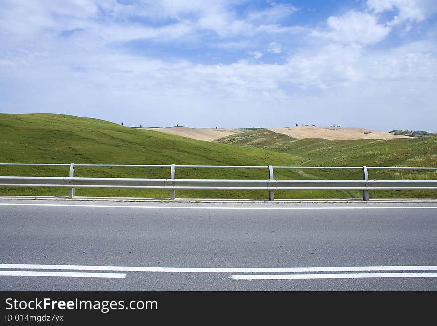 Tuscany countryside, landscape from the street. Tuscany countryside, landscape from the street