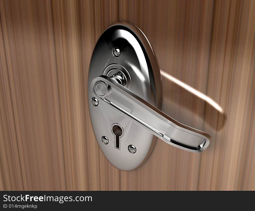 3d door locker on isolated background