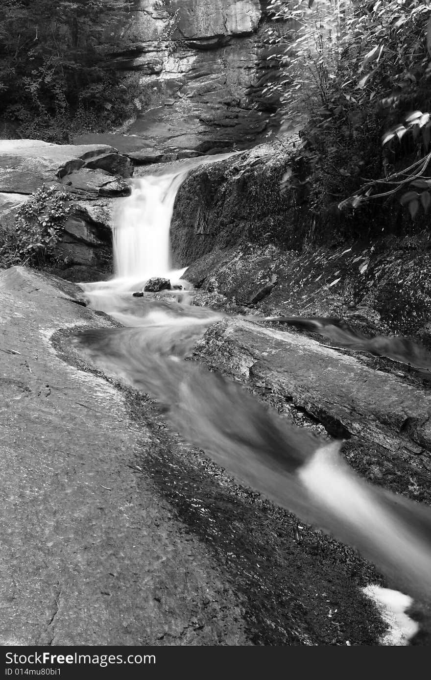 Waterfall in  mountains