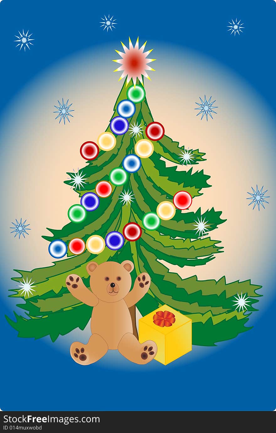 Gifts on a fur-tree for New year. Gifts on a fur-tree for New year