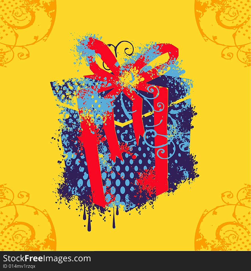 Vector designed grunge color gift. Vector designed grunge color gift