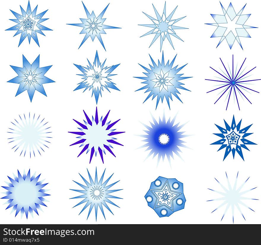 Beautiful snowflakes. Design elements by New Year and Christmas.