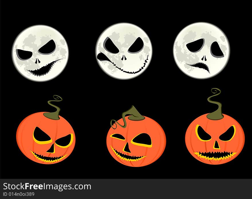 The symbolical image of heroes of holiday Halloween