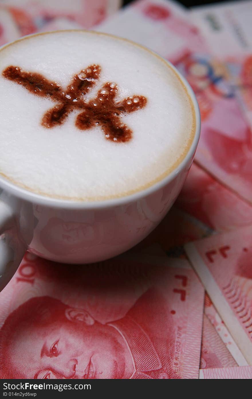 Cappucino with RMB sign