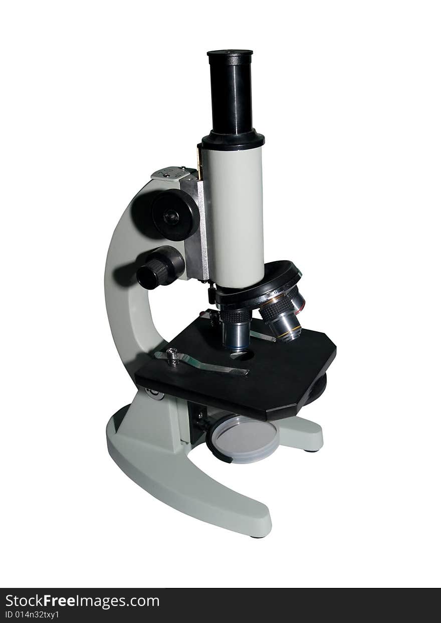 Microscope isolated on a white background