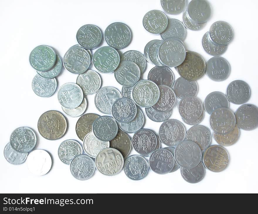 Coins on a white background. Coins on a white background