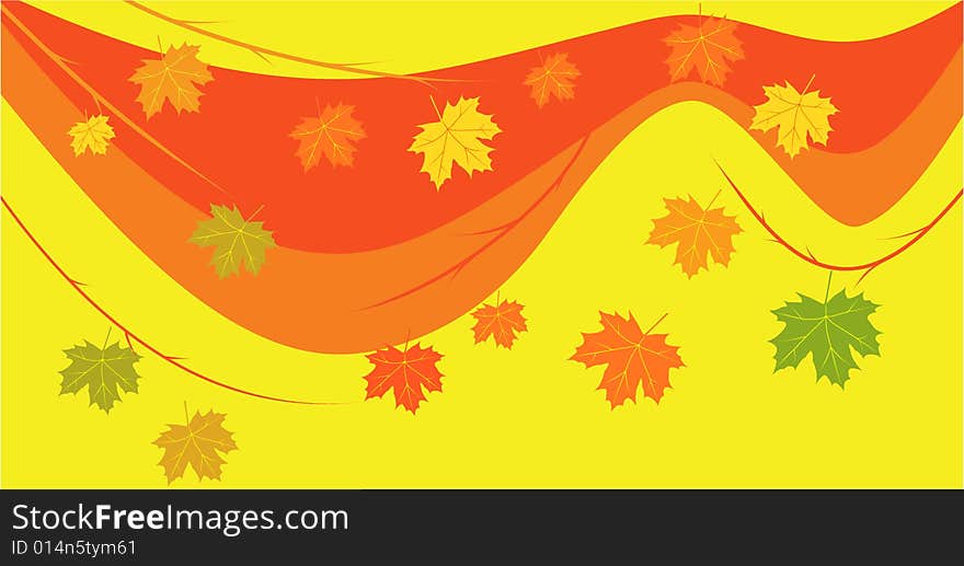 Autumn vector background leaves and branches