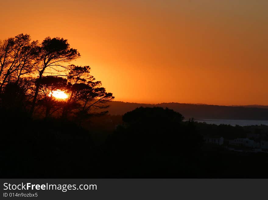 Sunset in a North of island of Majorca in Spain. Sunset in a North of island of Majorca in Spain