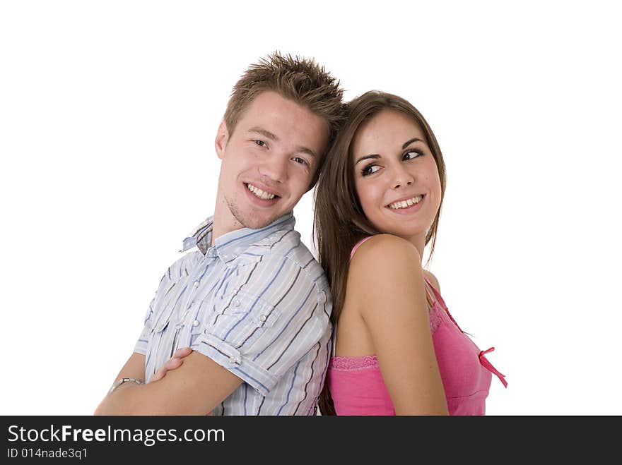 Two young models in studio. Two young models in studio