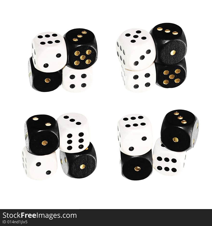 Dice set isolated on white.