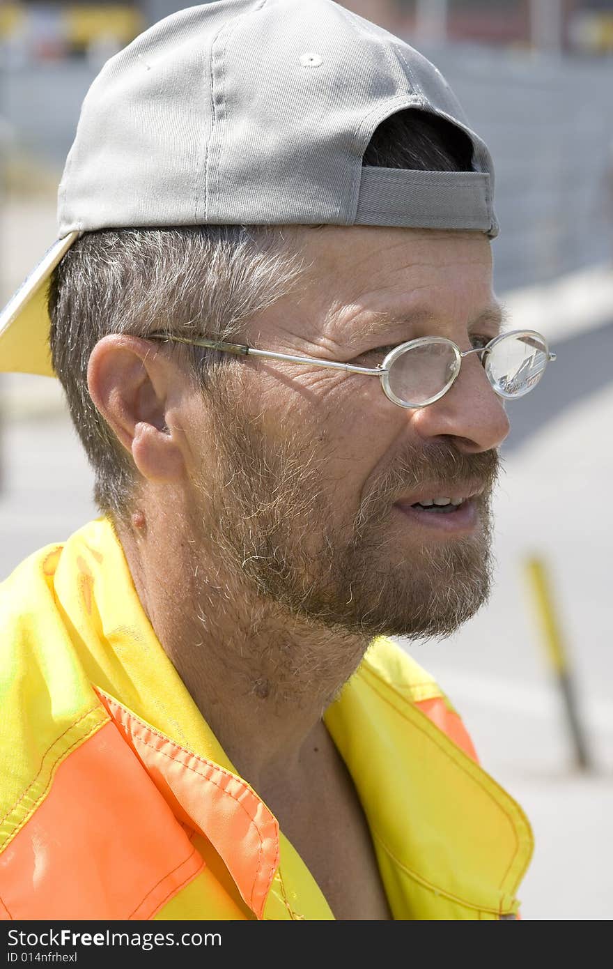 Man with spectacles at work