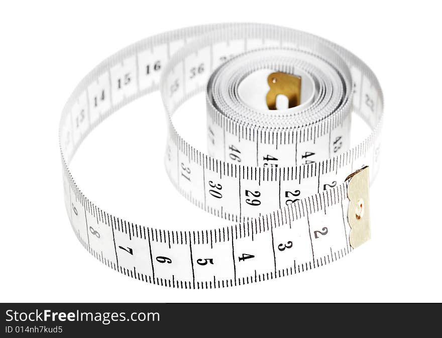 Measuring tape isolated on white. Measuring tape isolated on white..