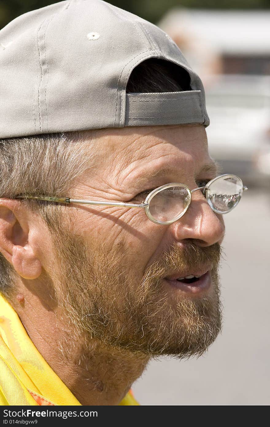 Man with spectacles at work