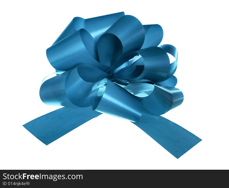 Blue Bow Isolated On White