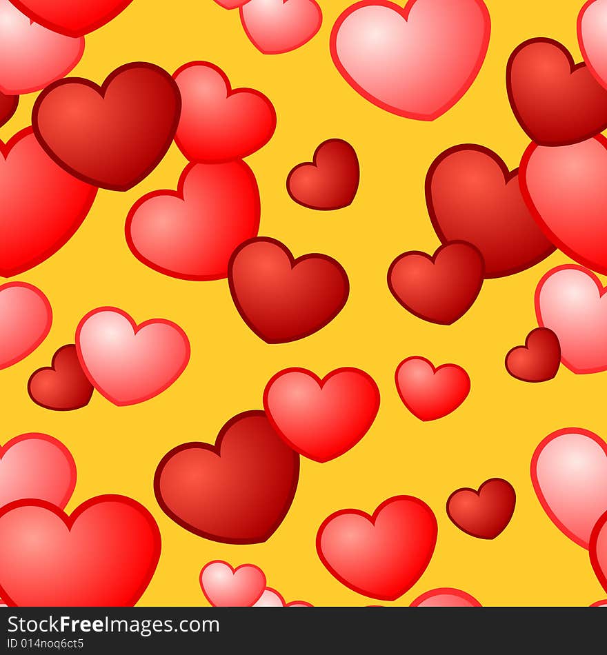 Vector illustration of Seamless Heart Pattern