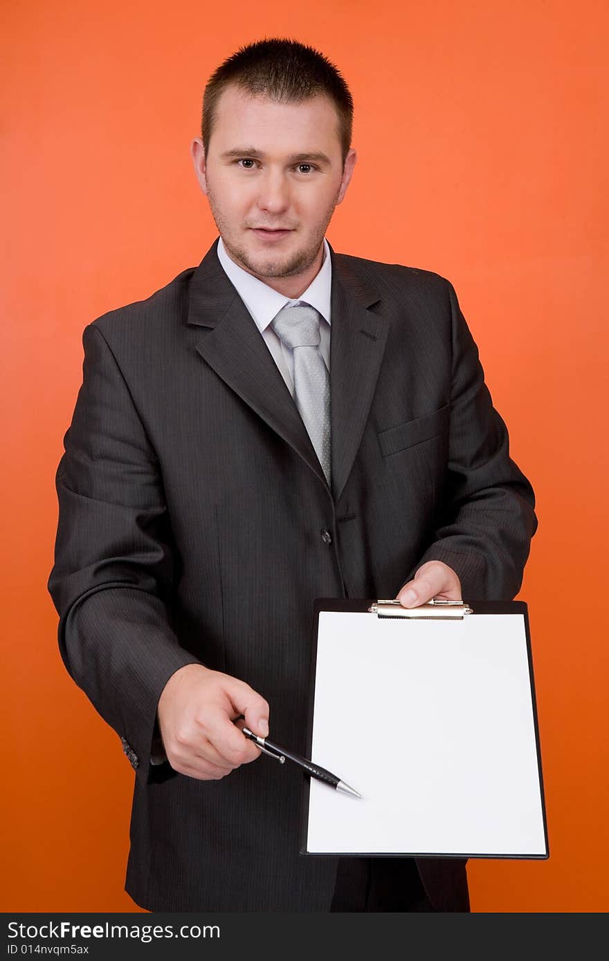 Businessman With Banner