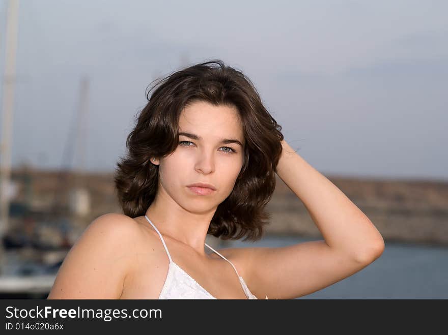 Outdoors portrait of young woman