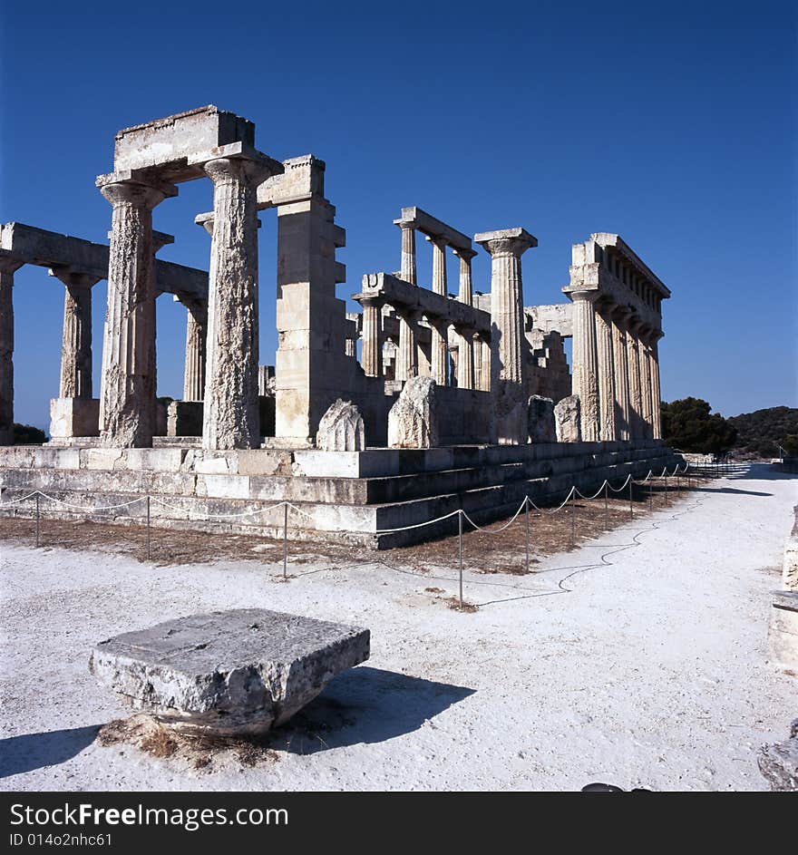 Ancient temple of Aphaia on Aigina island in Greece. Ancient temple of Aphaia on Aigina island in Greece.