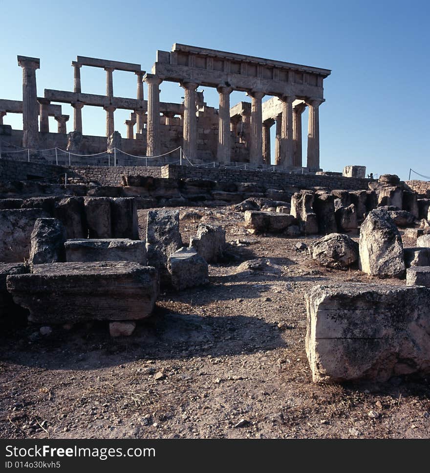 Ancient temple of Aphaia on Aigina island in Greece. Ancient temple of Aphaia on Aigina island in Greece.