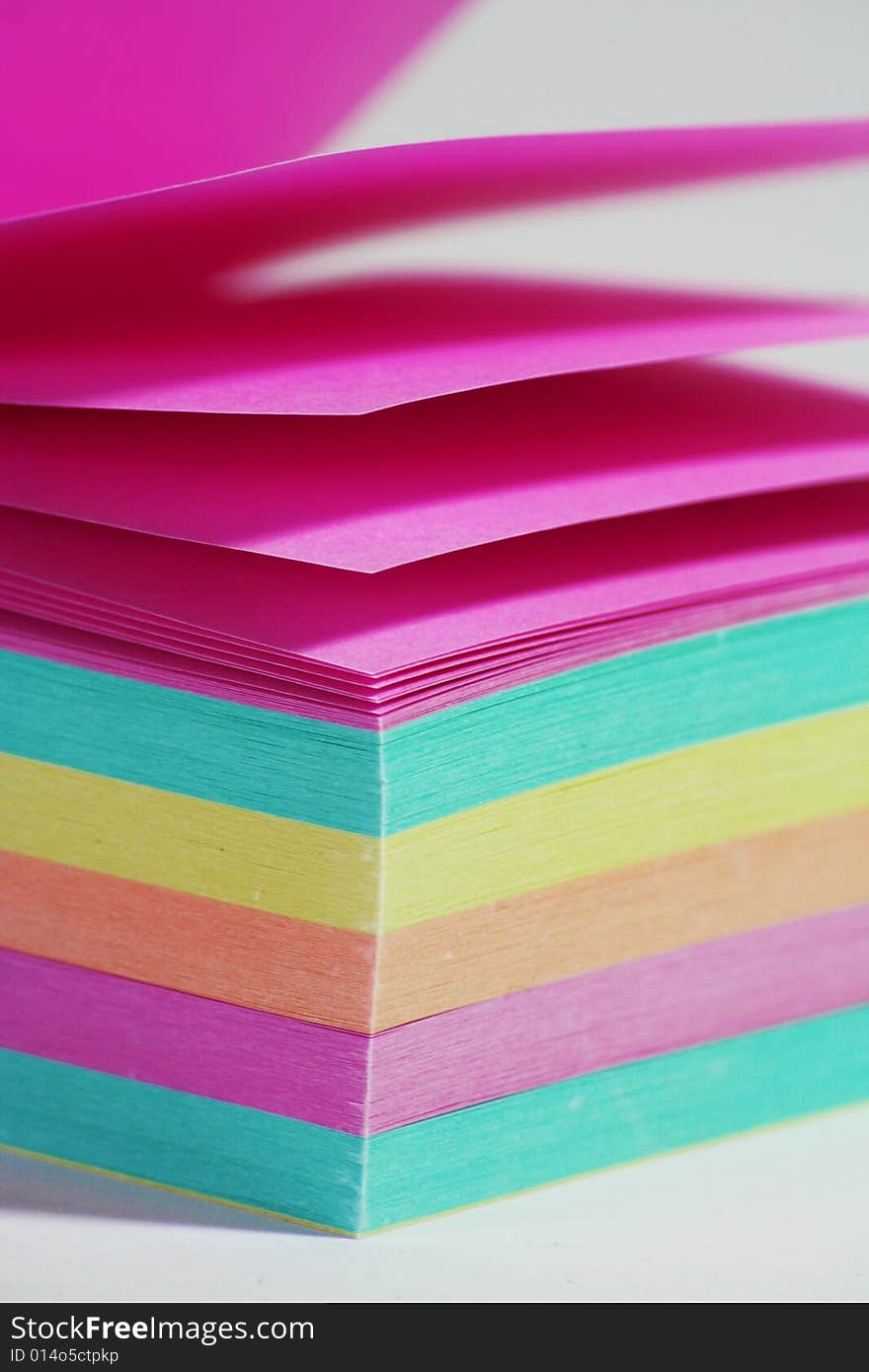 Shot of color note paper