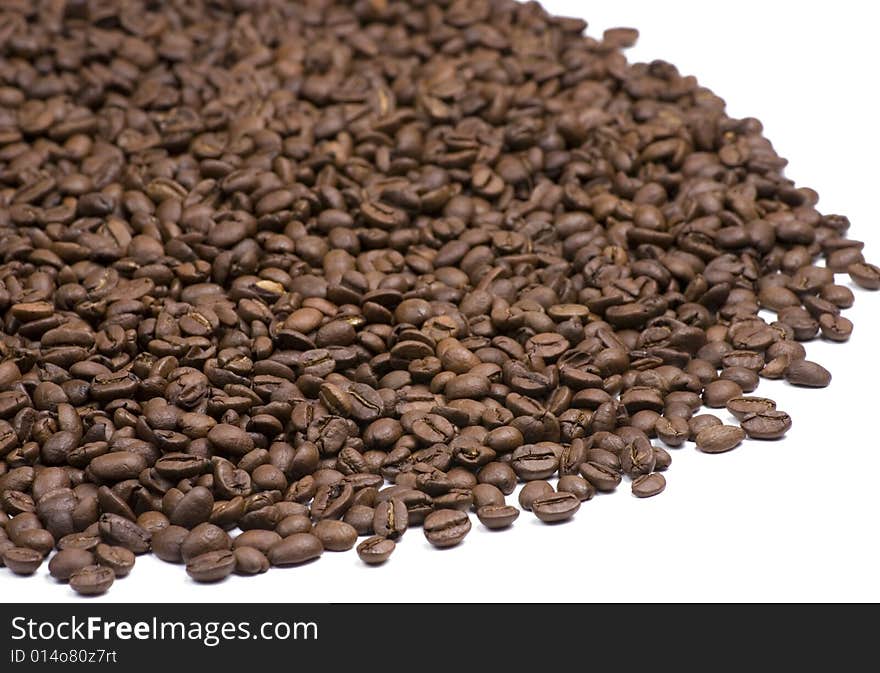 Group Of Coffee Beans On White