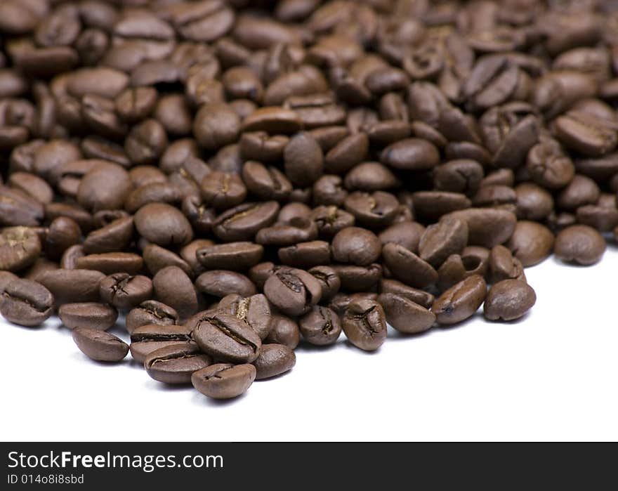 Coffee Beans On White Background