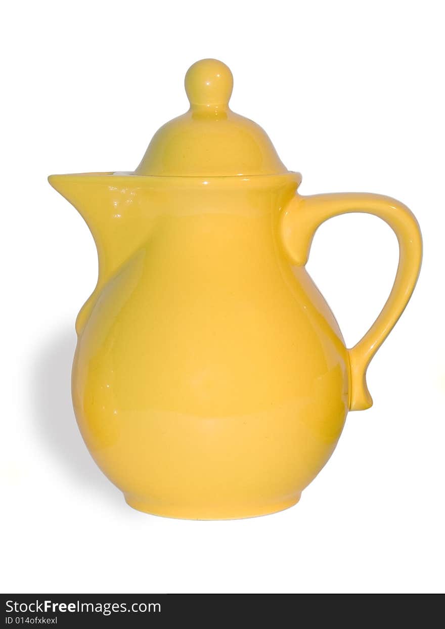 Yellow big Jug insulated on white background