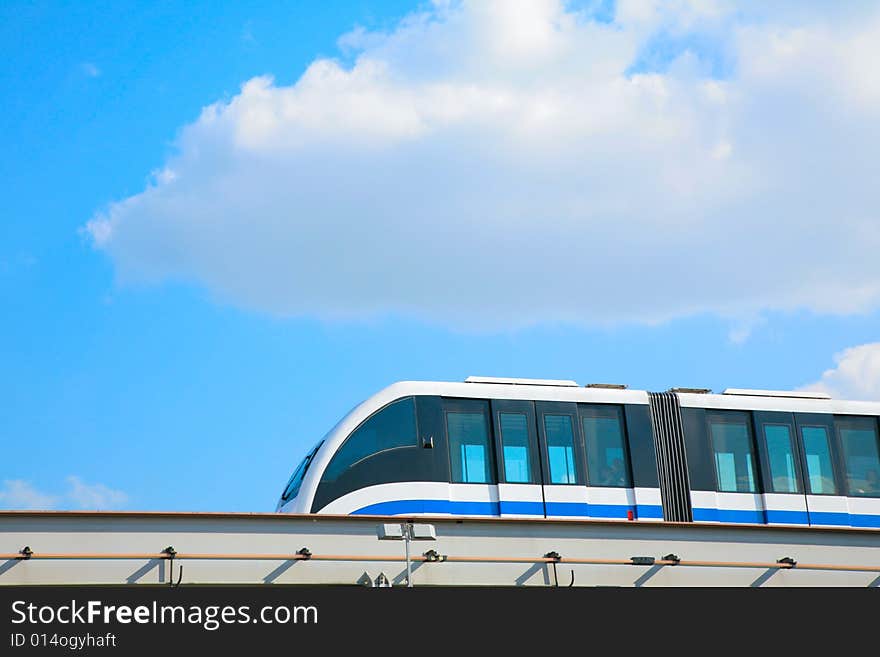 Monorail on a sky background